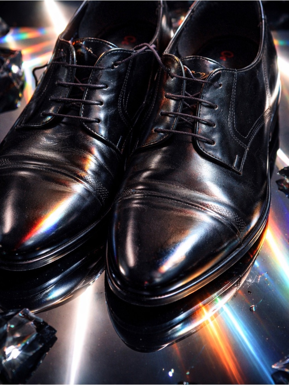 Men’s Conhpol Black Leather Dress Shoes Oxford Lace Up Size 11